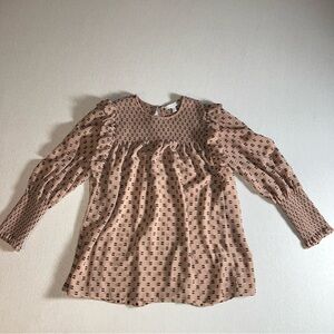 Joie Jamila Top in Ginger & Caviar, Long Sleeve Sheer, Sold Out on Revolve, XS